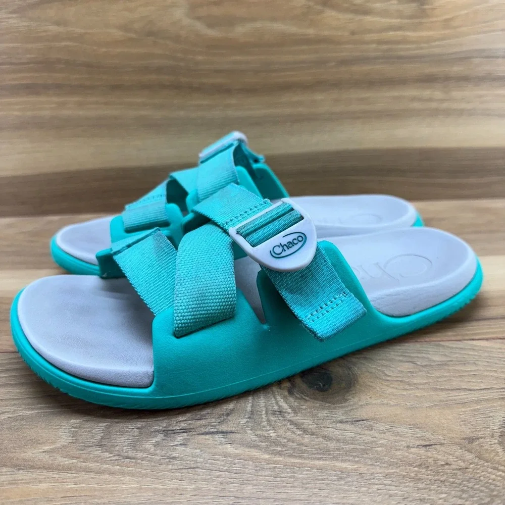 Chaco Womens Sandals Size 6 Chillos Aqua Green Slides